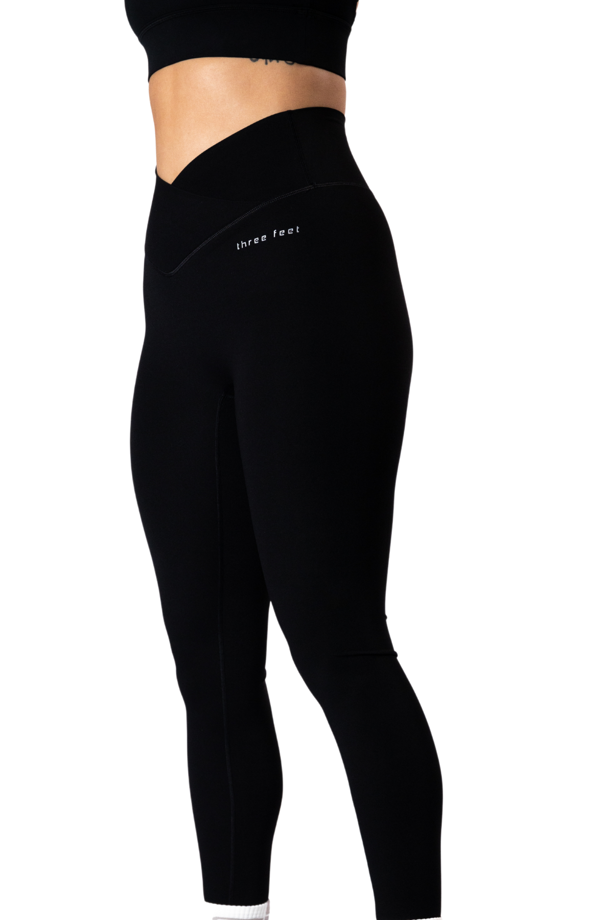 Silhouette Crossover Leggings - Washed Black